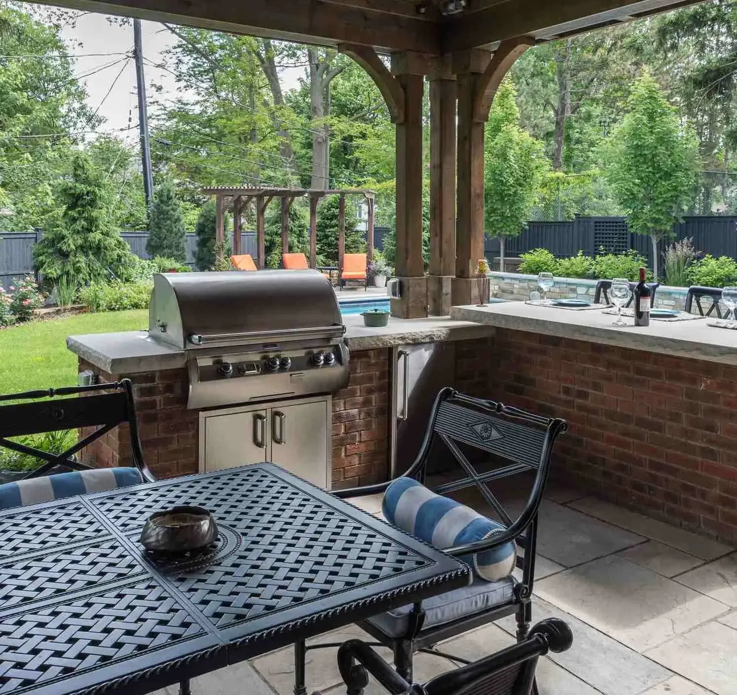Luxury outdoor kitchen installation in Painesville, OH for cooking, dining, and entertaining-1