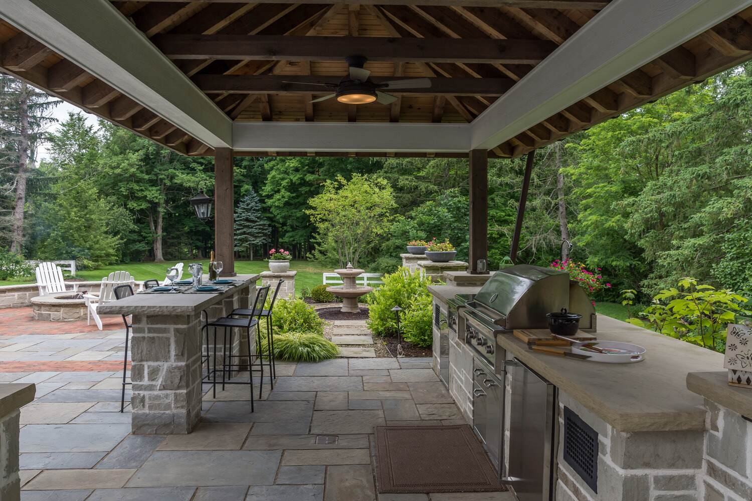 Spacious outdoor kitchen in Moreland Hills, OH
