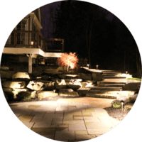 Deck Stairwell Landscape Lighting