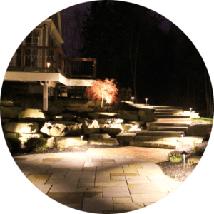 Deck Stairwell Landscape Lighting