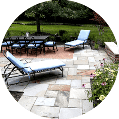 Stone Patio With Furniture