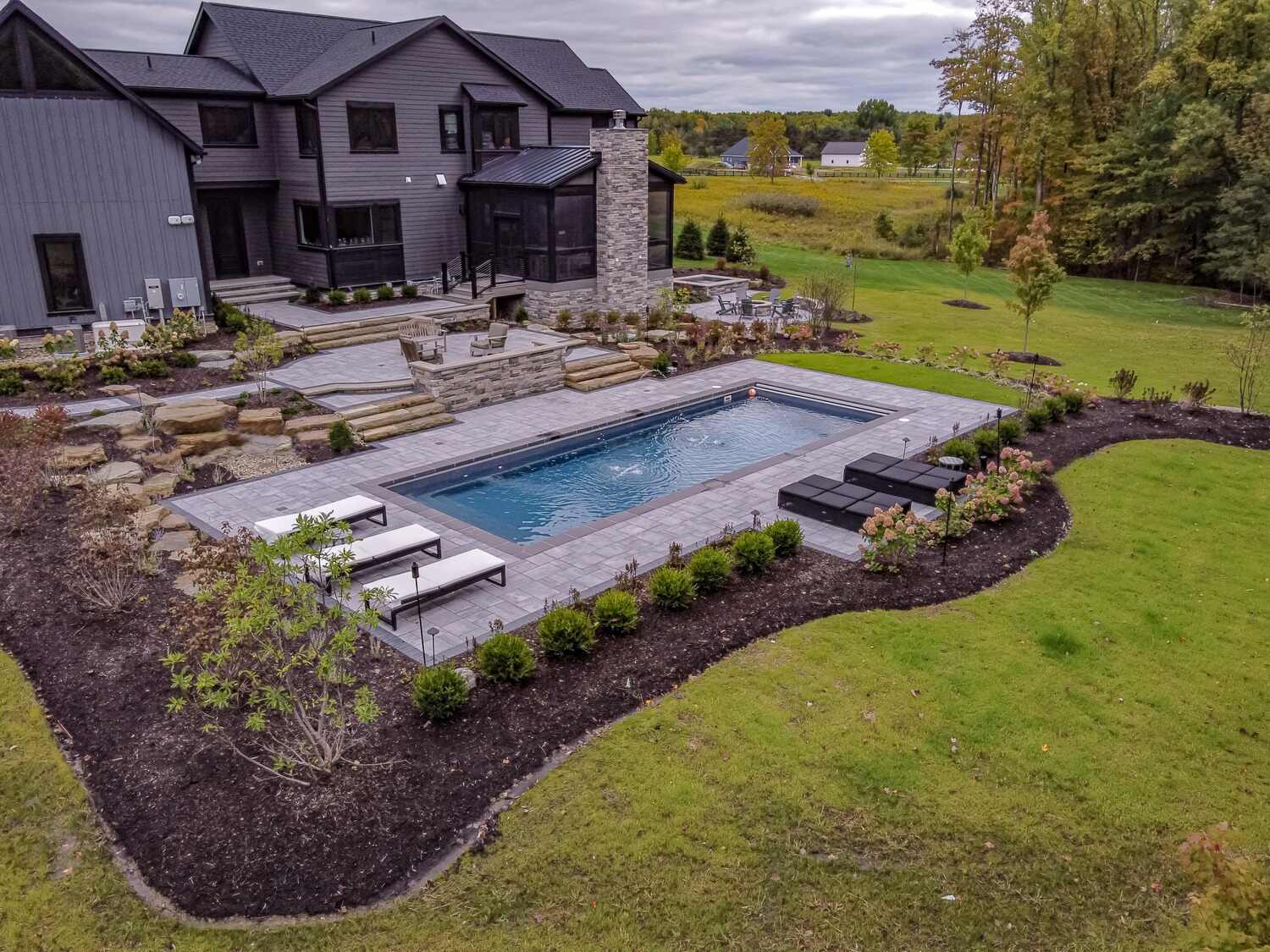 Paver patio and inground pool in Pepper Pike, OH