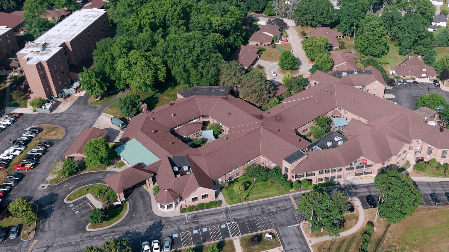 Dedicated commercial landscaping team maintaining expansive Ohio grounds